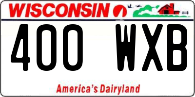 WI license plate 400WXB