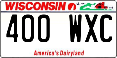 WI license plate 400WXC