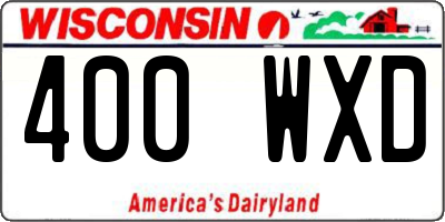 WI license plate 400WXD
