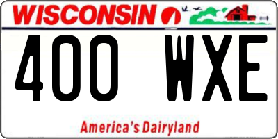 WI license plate 400WXE