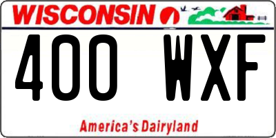 WI license plate 400WXF