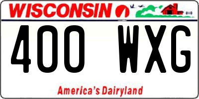 WI license plate 400WXG