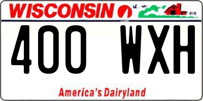 WI license plate 400WXH