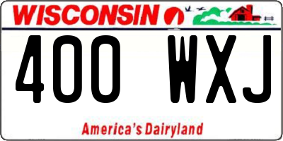 WI license plate 400WXJ