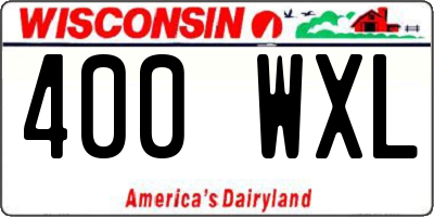 WI license plate 400WXL