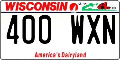 WI license plate 400WXN