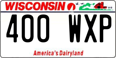 WI license plate 400WXP
