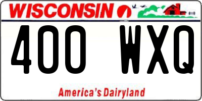 WI license plate 400WXQ