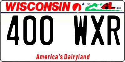 WI license plate 400WXR