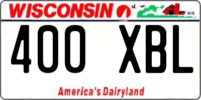 WI license plate 400XBL