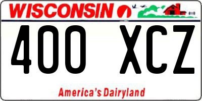 WI license plate 400XCZ