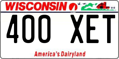 WI license plate 400XET