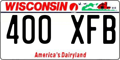 WI license plate 400XFB