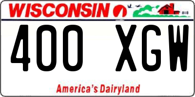 WI license plate 400XGW