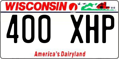 WI license plate 400XHP