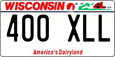WI license plate 400XLL