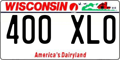 WI license plate 400XLO