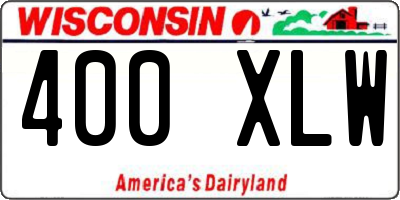 WI license plate 400XLW