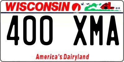 WI license plate 400XMA