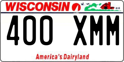 WI license plate 400XMM