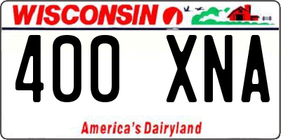 WI license plate 400XNA