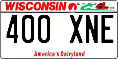WI license plate 400XNE