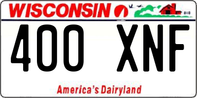 WI license plate 400XNF