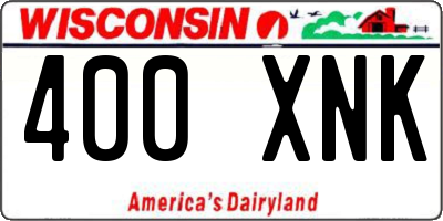 WI license plate 400XNK