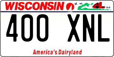 WI license plate 400XNL