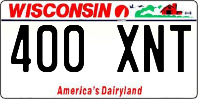 WI license plate 400XNT