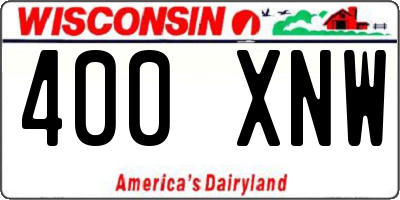 WI license plate 400XNW