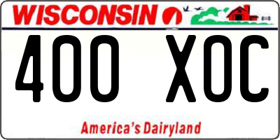WI license plate 400XOC
