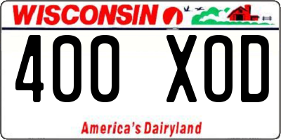 WI license plate 400XOD