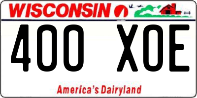 WI license plate 400XOE