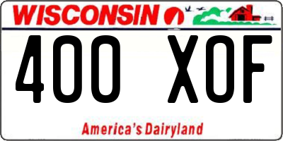 WI license plate 400XOF
