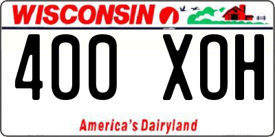 WI license plate 400XOH