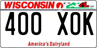 WI license plate 400XOK