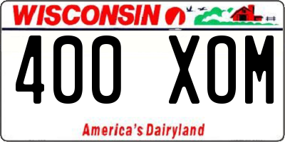 WI license plate 400XOM