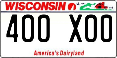 WI license plate 400XOO