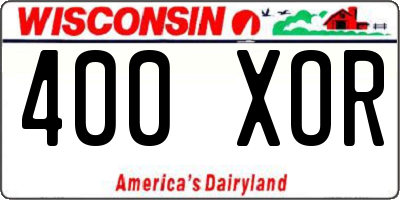 WI license plate 400XOR