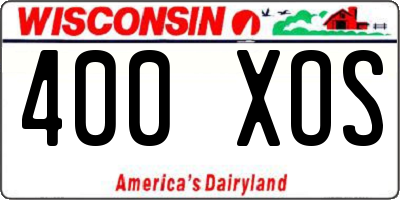 WI license plate 400XOS