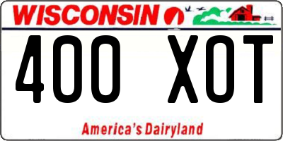 WI license plate 400XOT