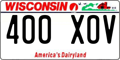 WI license plate 400XOV