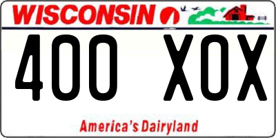 WI license plate 400XOX