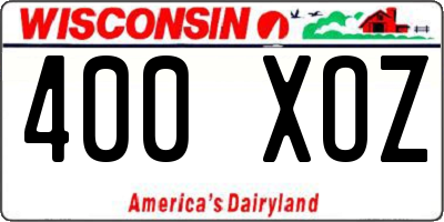WI license plate 400XOZ