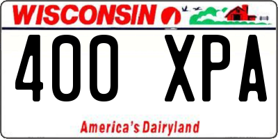 WI license plate 400XPA