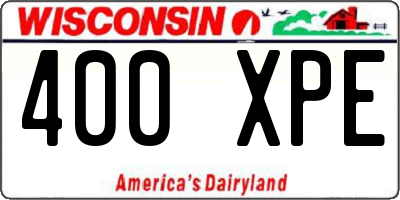 WI license plate 400XPE