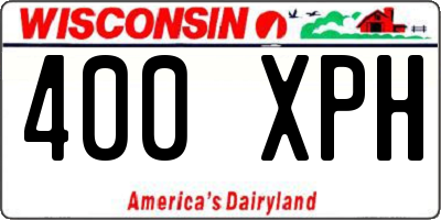 WI license plate 400XPH