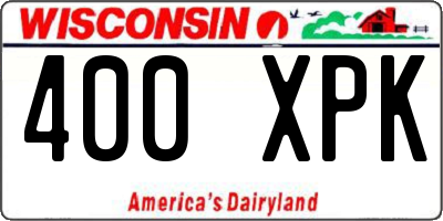 WI license plate 400XPK