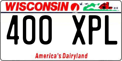 WI license plate 400XPL